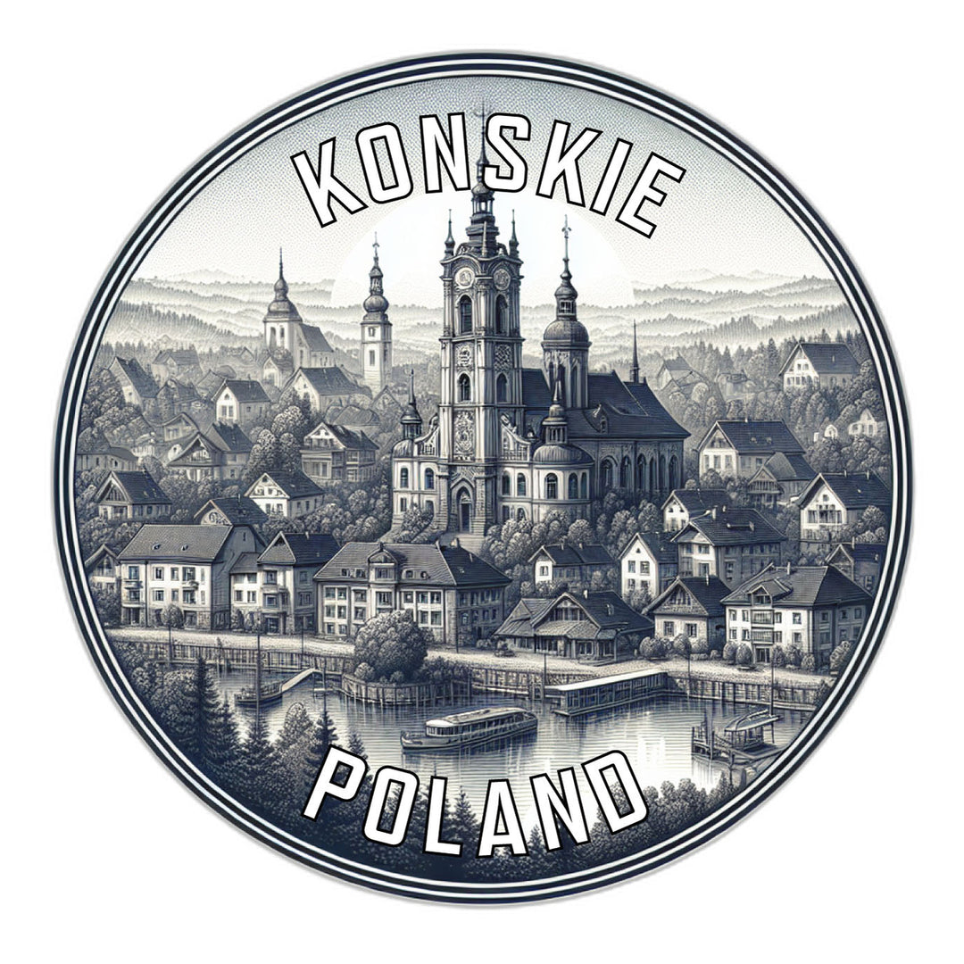 Konskie Poland Souvenir Die Cut Flat Magnet Image 1