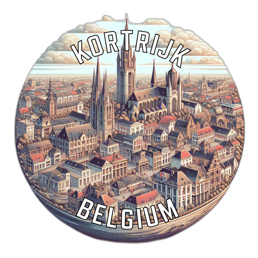 Kortrijk Belgium Souvenir Die Cut Flat Magnet Image 1