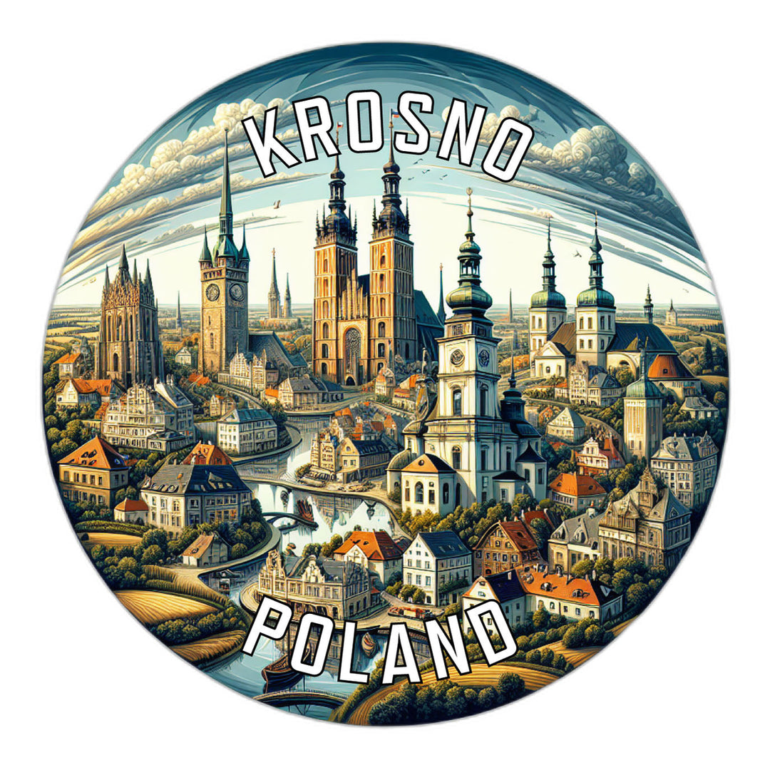 Krosno Poland Souvenir Die Cut Flat Magnet Image 1