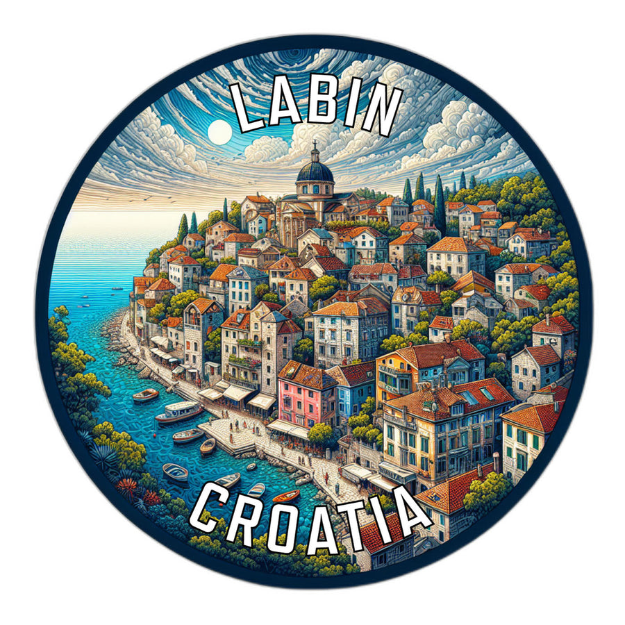 Labin Croatia Souvenir Die Cut Flat Magnet Image 1