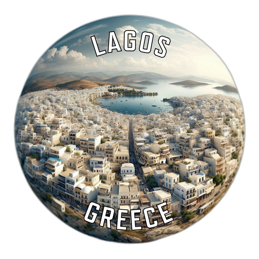 Lagos Greece Souvenir Die Cut Flat Magnet Image 1