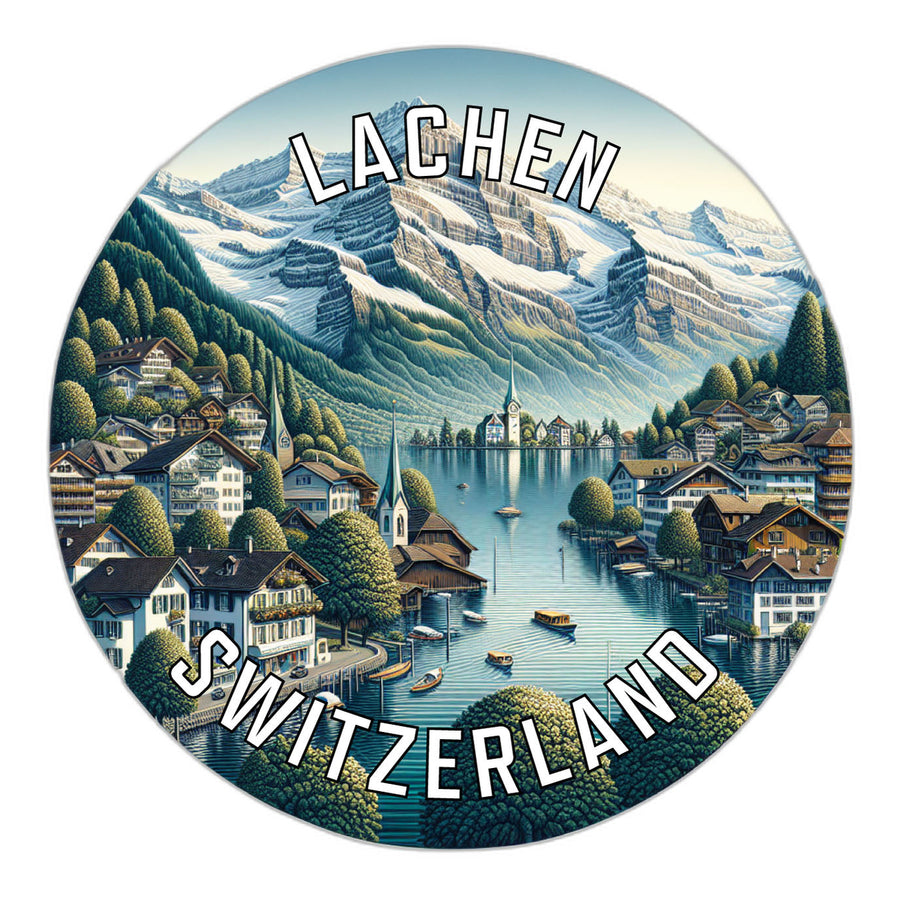 Lachen Switzerland Souvenir Die Cut Flat Magnet Image 1