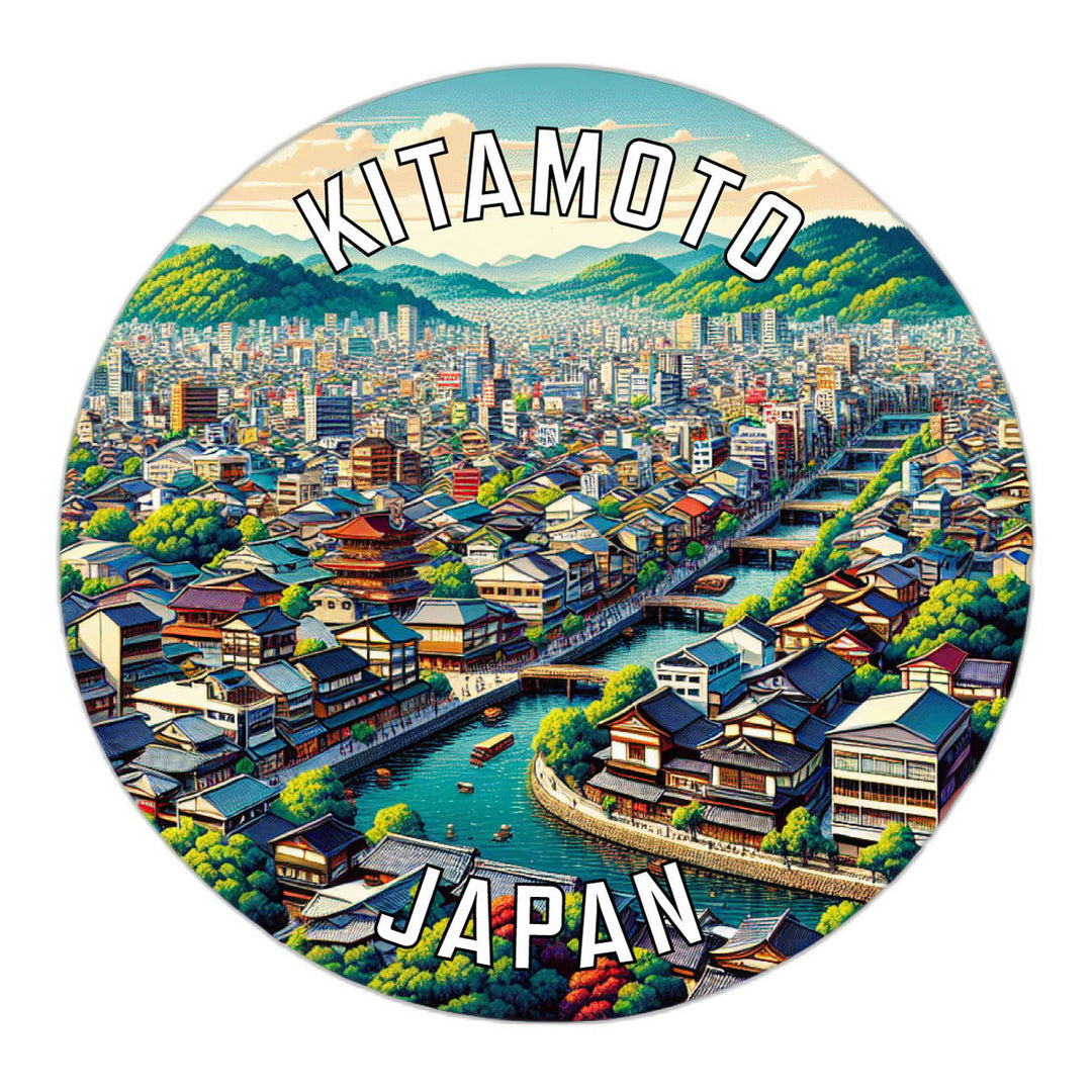 Kitamoto Japan Souvenir Die Cut Flat Magnet Image 1