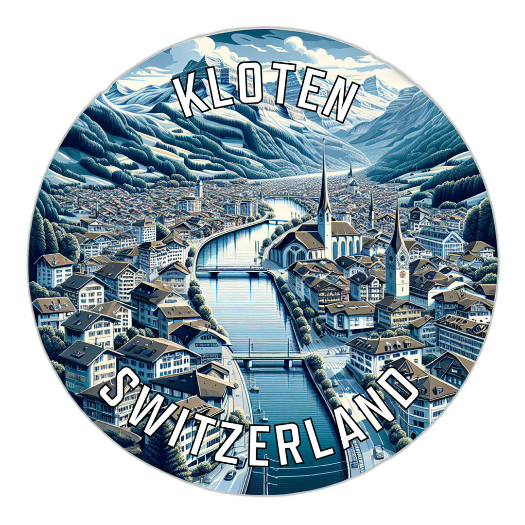 Kloten Switzerland Souvenir Die Cut Flat Magnet Image 1