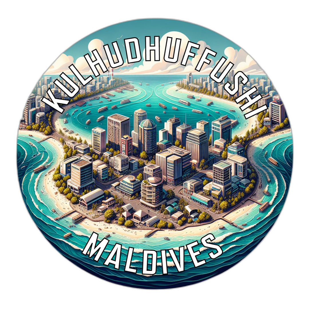 Kulhudhuffushi Maldives Souvenir Die Cut Flat Magnet Image 1