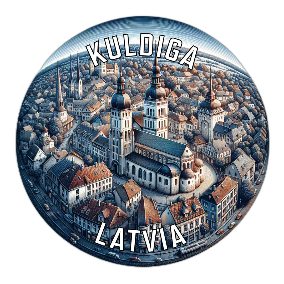 Kuldiga Latvia Souvenir Die Cut Flat Magnet Image 1