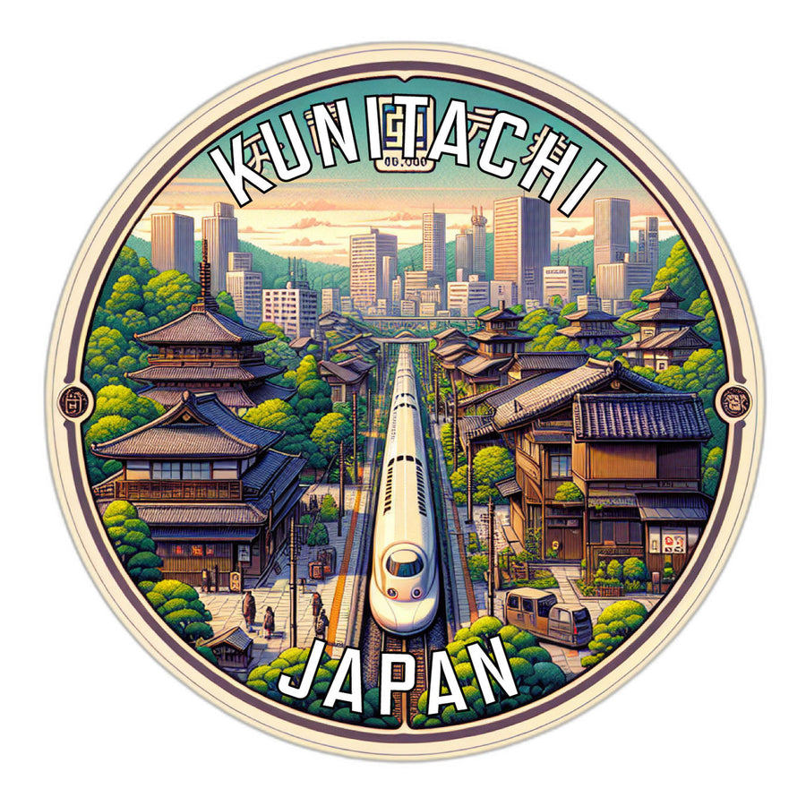 Kunitachi Japan Souvenir Die Cut Flat Magnet Image 1