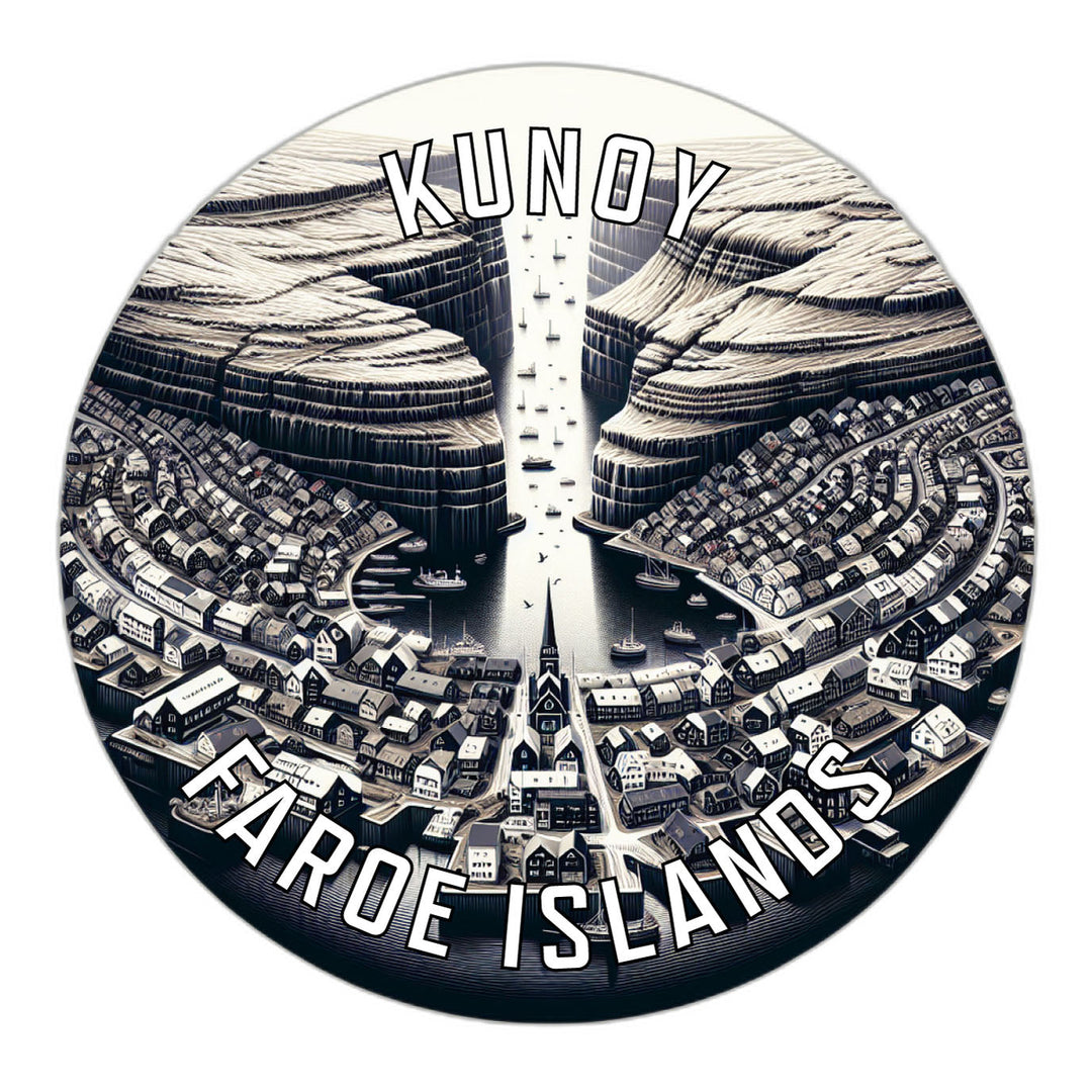 Kunoy Faroe Islands Souvenir Die Cut Flat Magnet Image 1