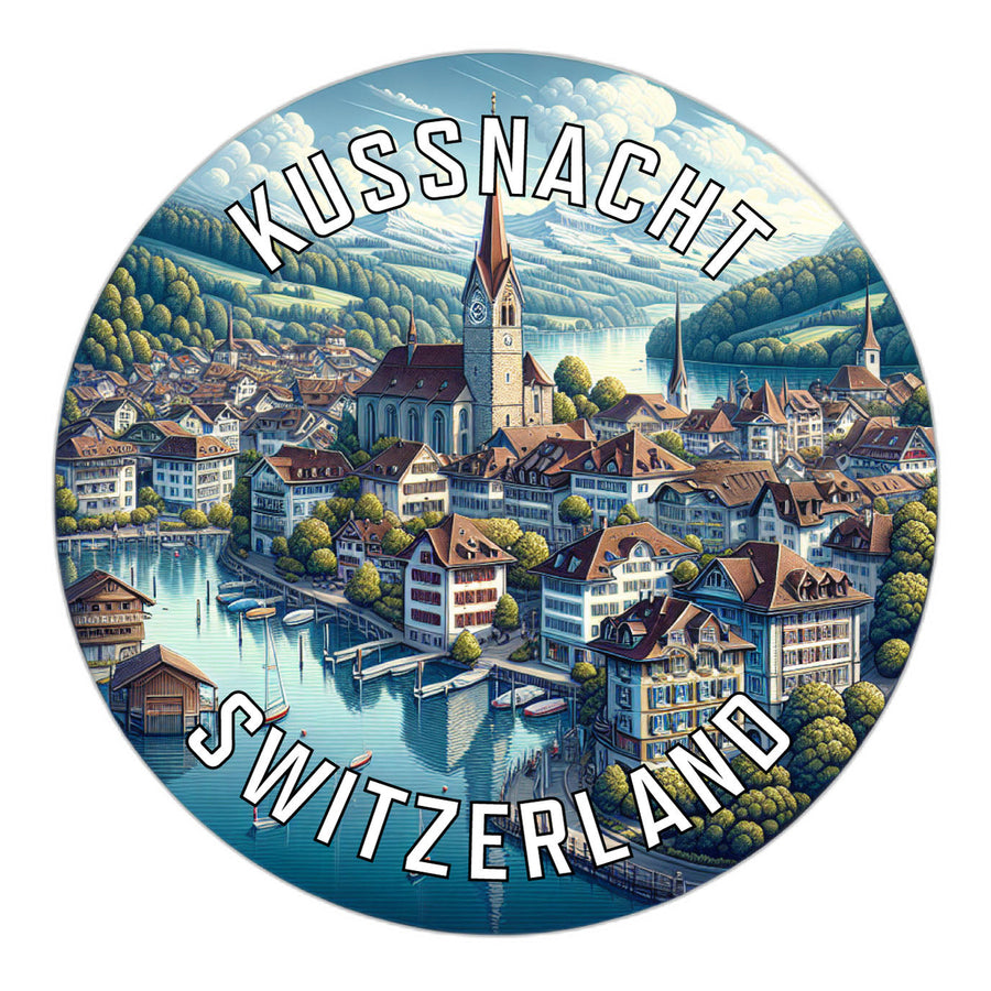 Kussnacht Switzerland Souvenir Die Cut Flat Magnet Image 1