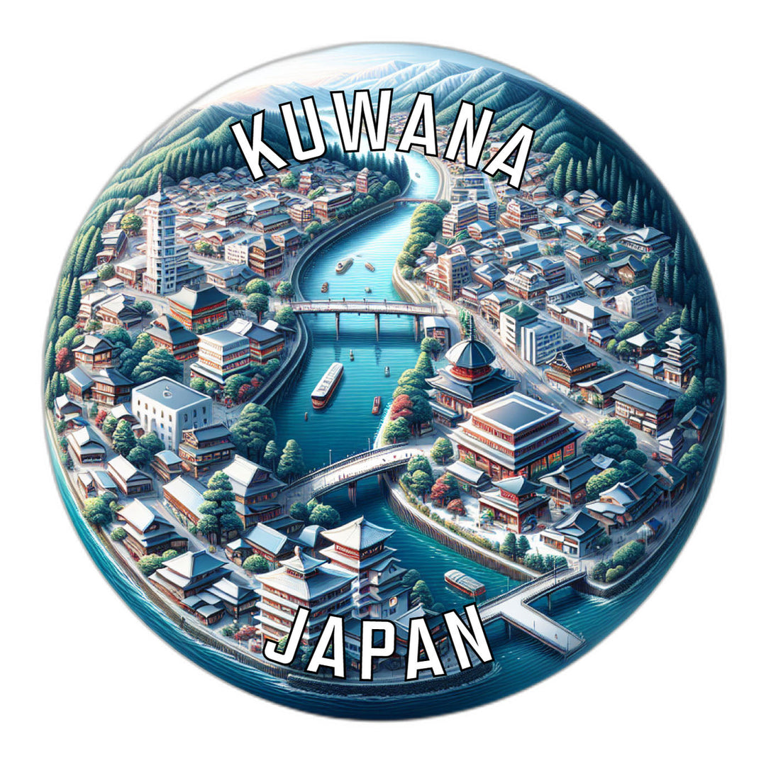 Kuwana Japan Souvenir Die Cut Flat Magnet Image 1