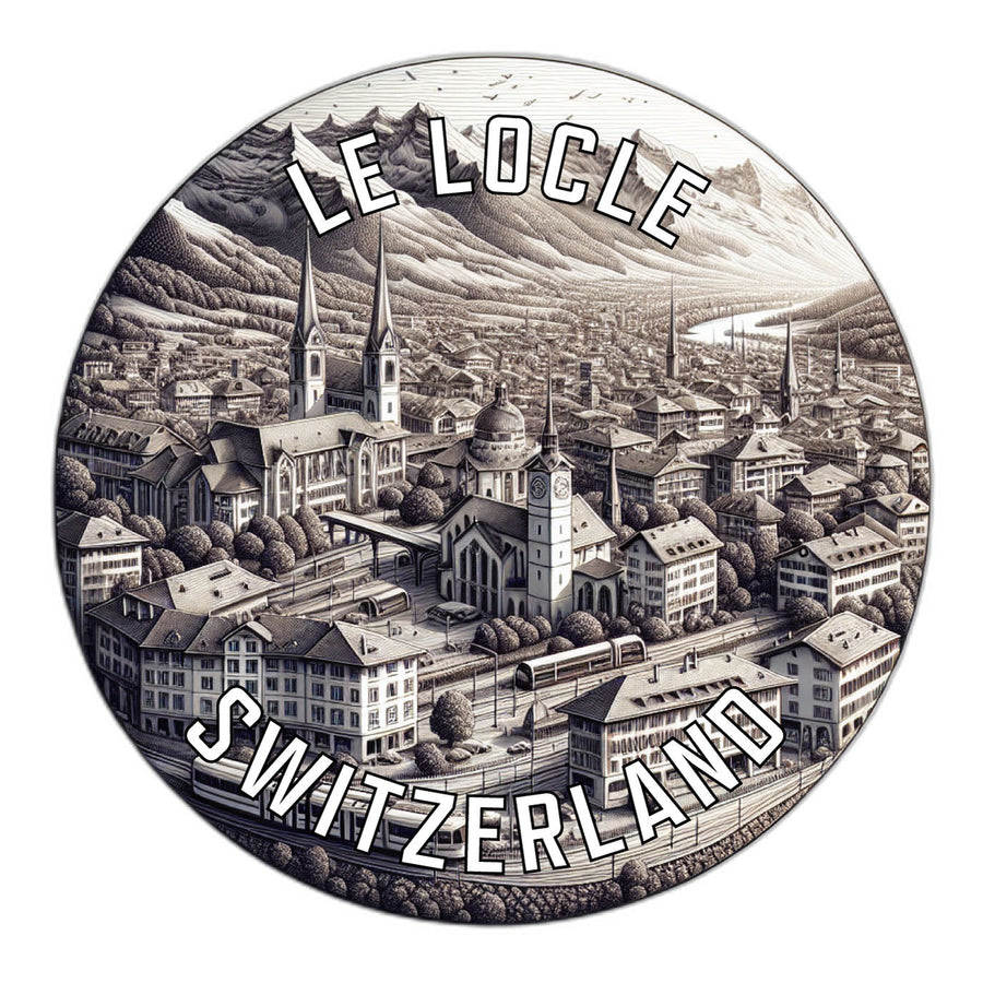 Le Locle Switzerland Souvenir Die Cut Flat Magnet Image 1