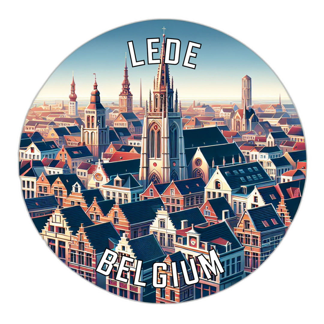 Lede Belgium Souvenir Die Cut Flat Magnet Image 1