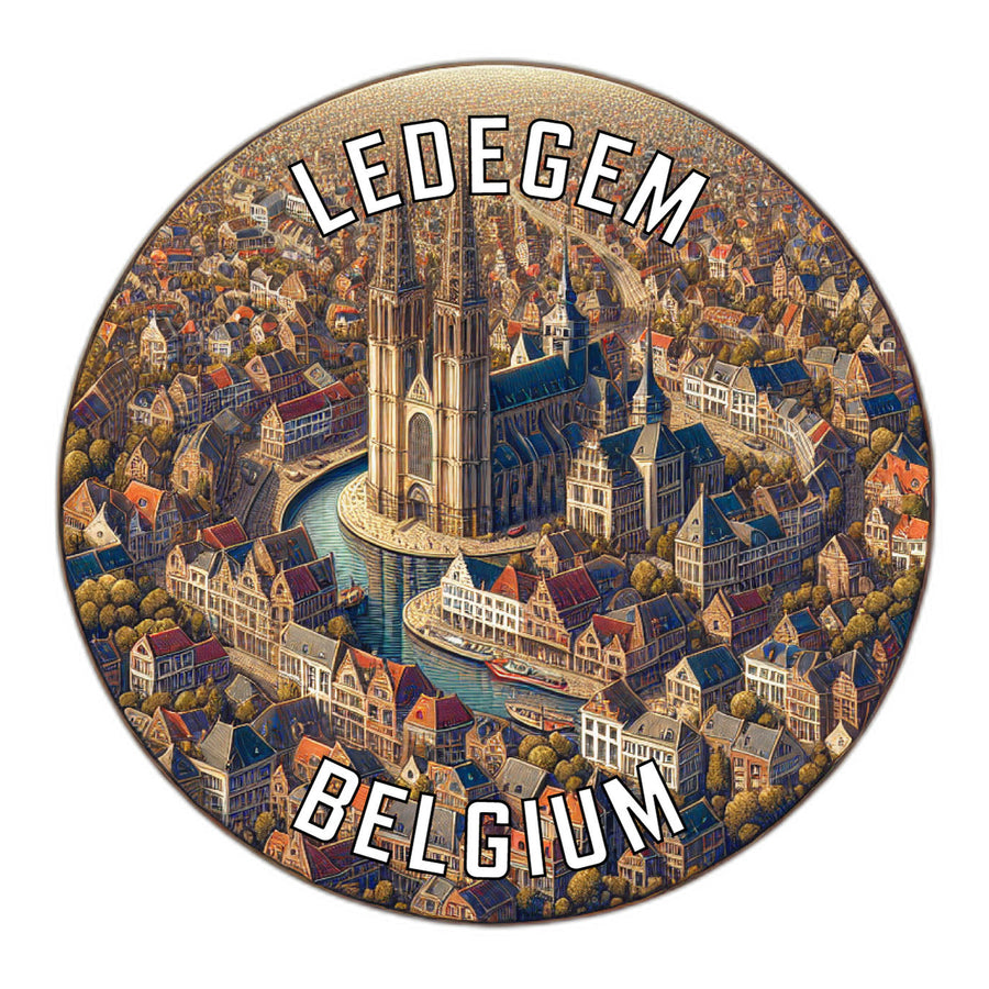 Ledegem Belgium Souvenir Die Cut Flat Magnet Image 1