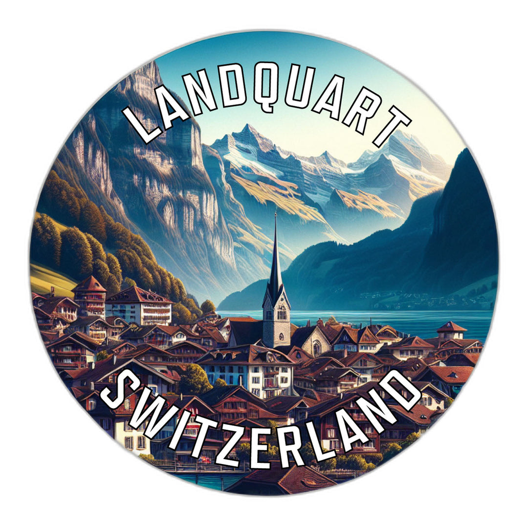 Landquart Switzerland Souvenir Die Cut Flat Magnet Image 1