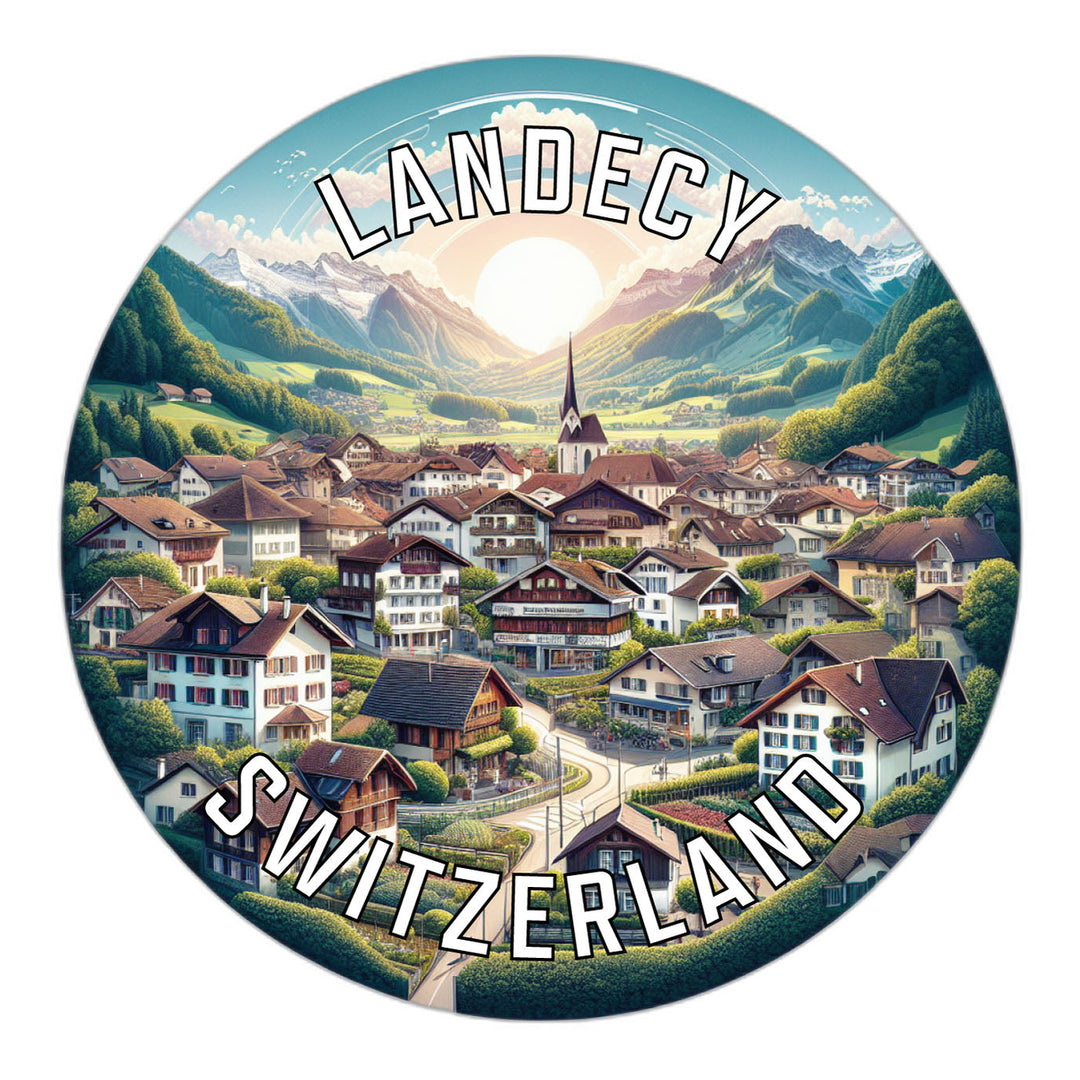 Landecy Switzerland Souvenir Die Cut Flat Magnet Image 1