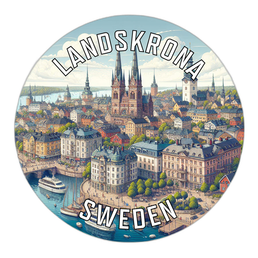 Landskrona Sweden Souvenir Die Cut Flat Magnet Image 1