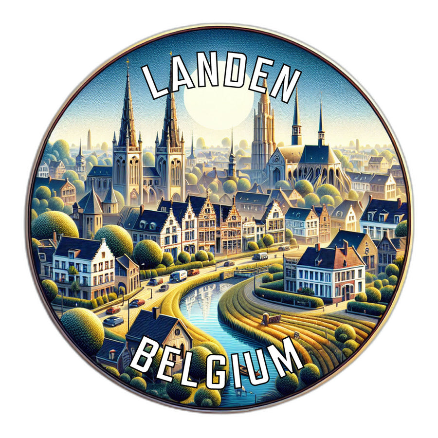 Landen Belgium Souvenir Die Cut Flat Magnet Image 1