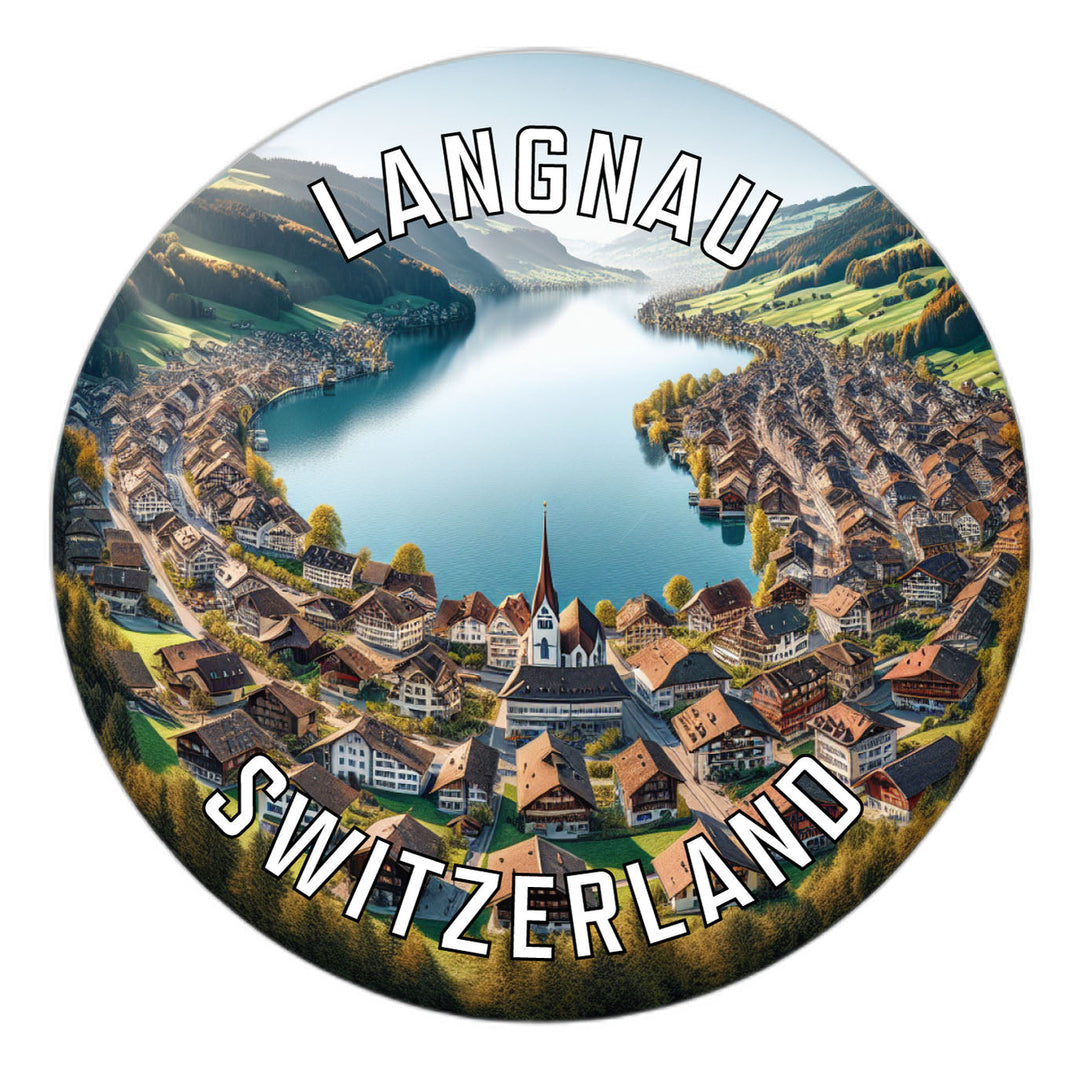 Langnau Switzerland Souvenir Die Cut Flat Magnet Image 1