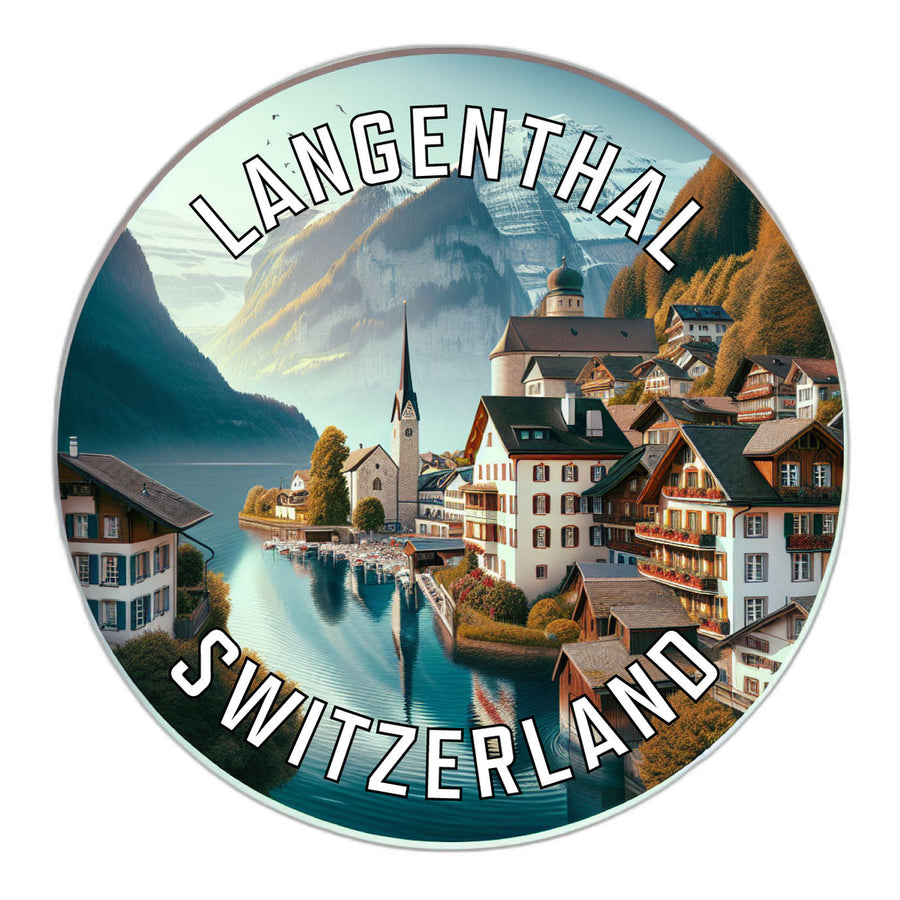 Langenthal Switzerland Souvenir Die Cut Flat Magnet Image 1