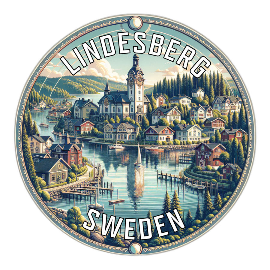 Lindesberg Sweden Souvenir Die Cut Flat Magnet Image 1