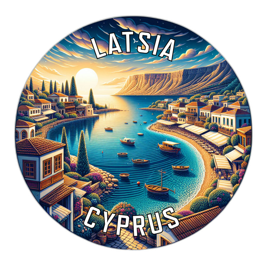 Latsia Cyprus Souvenir Die Cut Flat Magnet Image 1