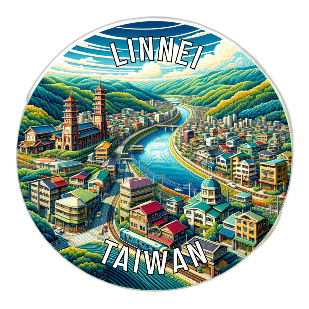 Linnei Taiwan Souvenir Die Cut Flat Magnet Image 1