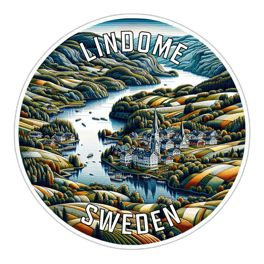 Lindome Sweden Souvenir Die Cut Flat Magnet Image 1