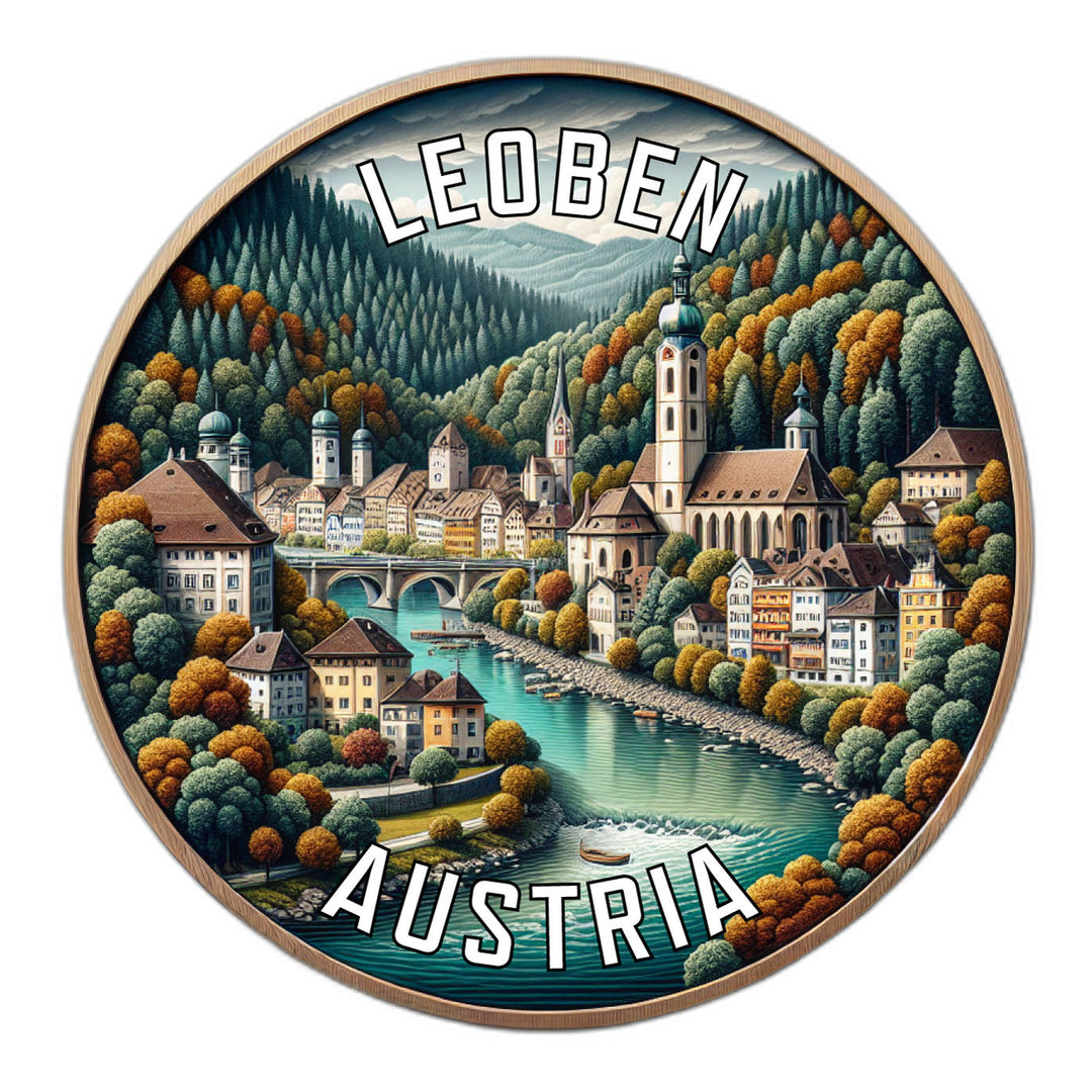 Leoben Austria Souvenir Die Cut Flat Magnet Image 1