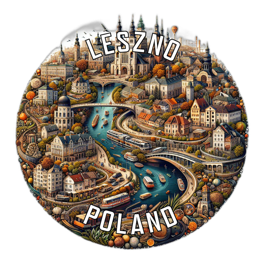 Leszno Poland Souvenir Die Cut Flat Magnet Image 1