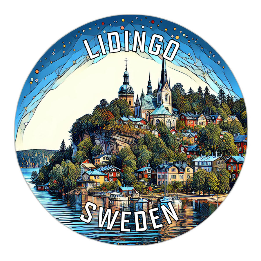 Lidingo Sweden Souvenir Die Cut Flat Magnet Image 1