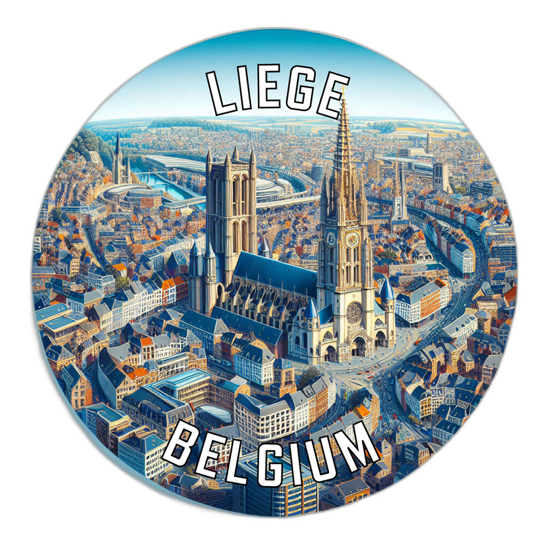 Liege Belgium Souvenir Die Cut Flat Magnet Image 1