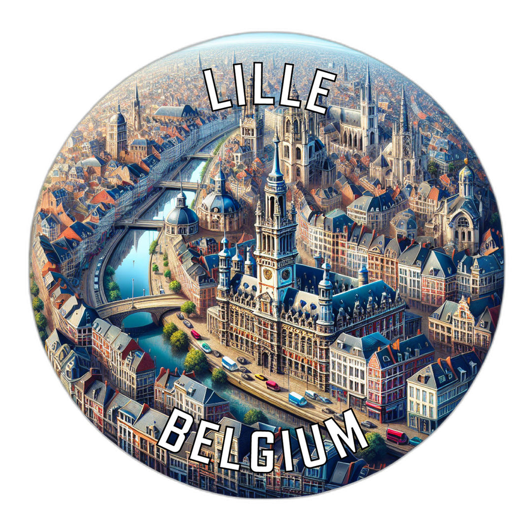 Lille Belgium Souvenir Die Cut Flat Magnet Image 1