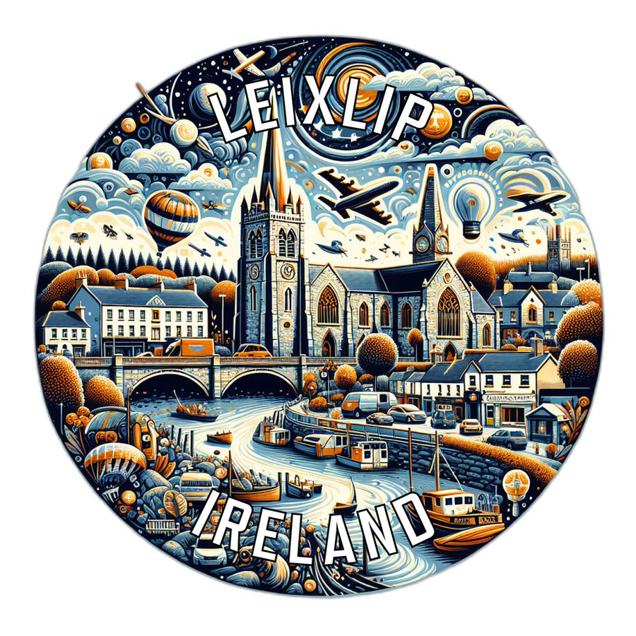 Leixlip Ireland Souvenir Die Cut Flat Magnet Image 1