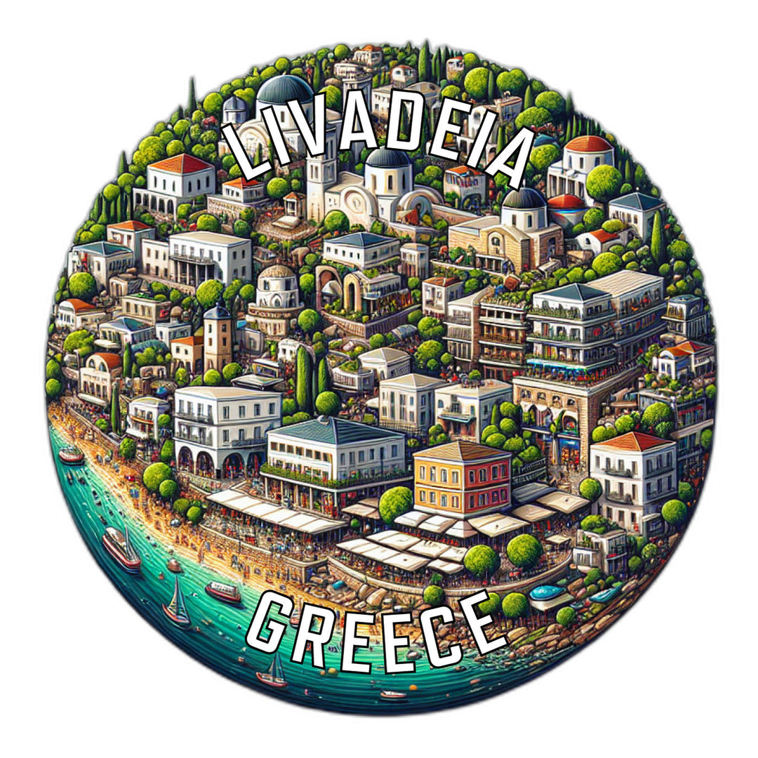 Livadeia Greece Souvenir Die Cut Flat Magnet Image 1