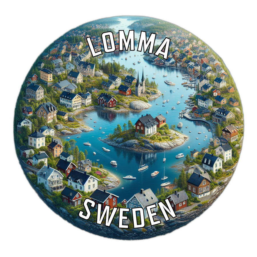 Lomma Sweden Souvenir Die Cut Flat Magnet Image 1