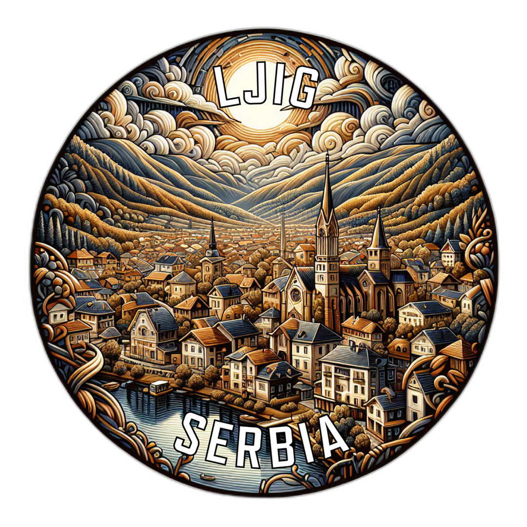 Ljig Serbia Souvenir Die Cut Flat Magnet Image 1