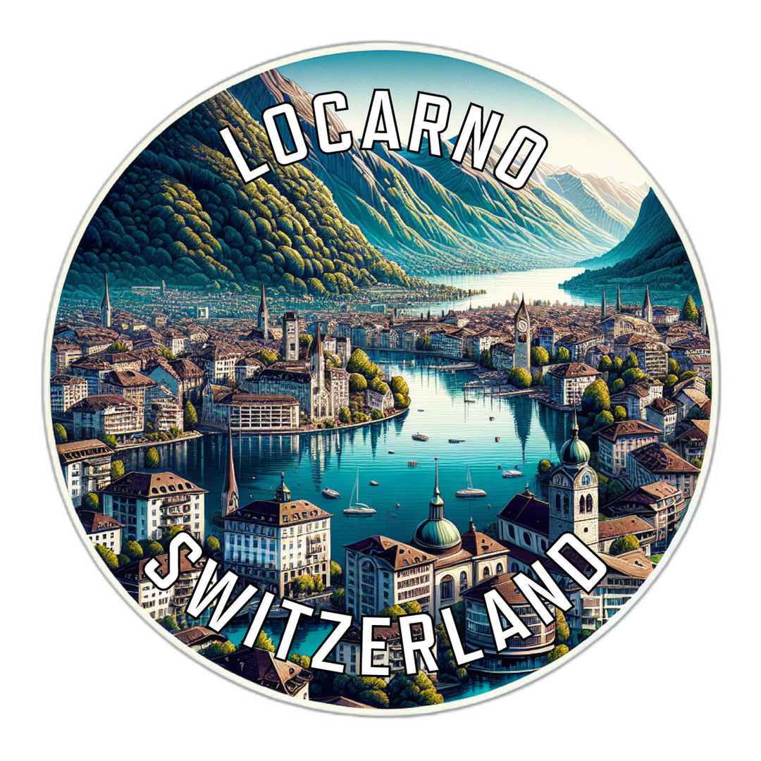 Locarno Switzerland Souvenir Die Cut Flat Magnet Image 1