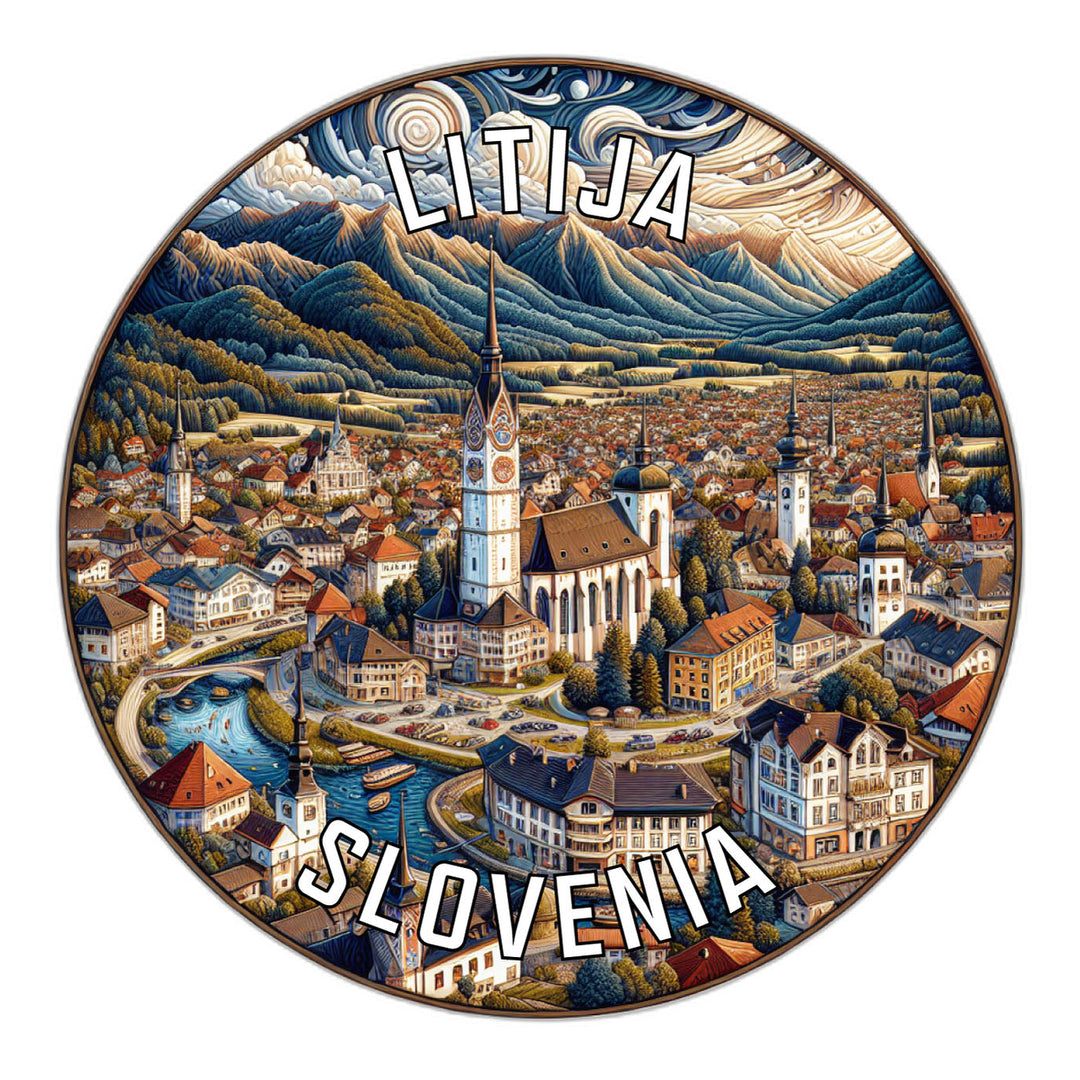 Litija Slovenia Souvenir Die Cut Flat Magnet Image 1