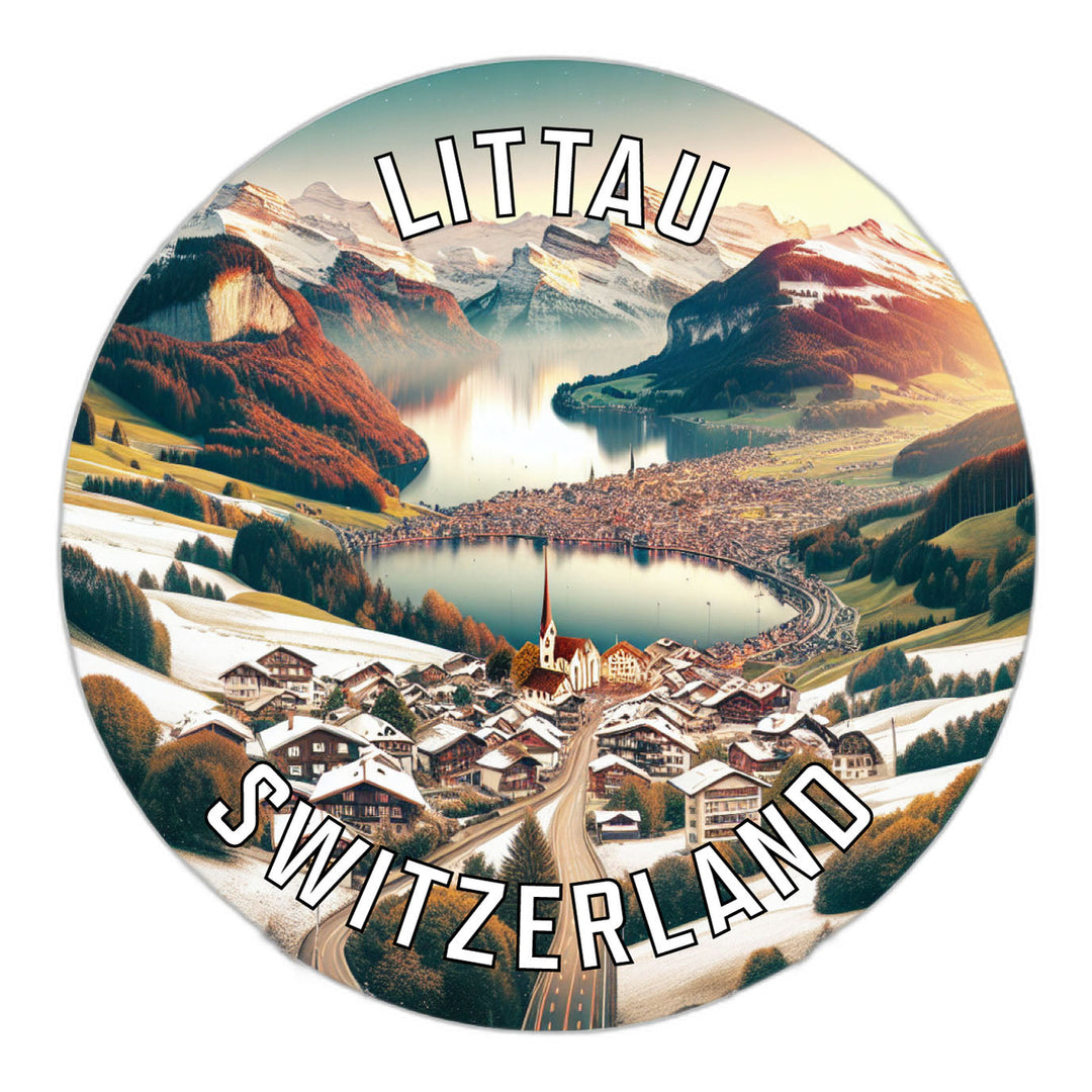 Littau Switzerland Souvenir Die Cut Flat Magnet Image 1