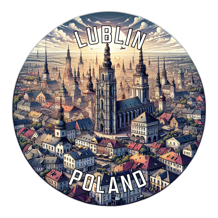 Lublin Poland Souvenir Die Cut Flat Magnet Image 1