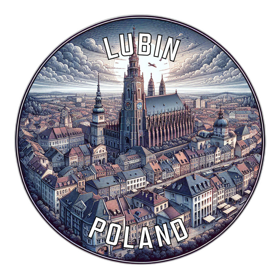 Lubin Poland Souvenir Die Cut Flat Magnet Image 1