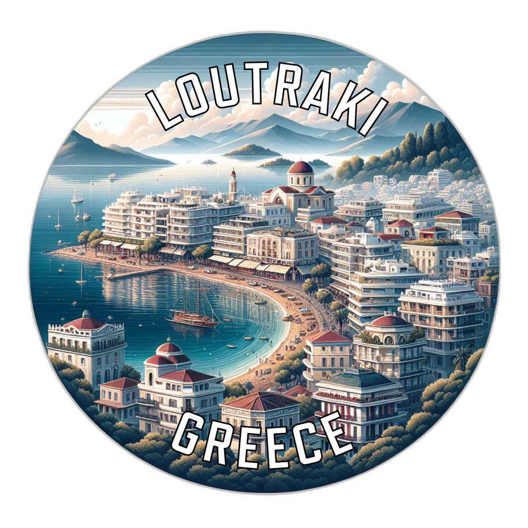 Loutraki Greece Souvenir Die Cut Flat Magnet Image 1