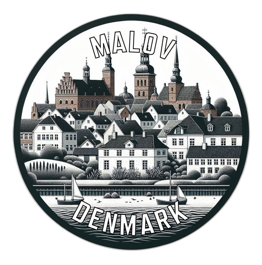 Malov Denmark Souvenir Die Cut Flat Magnet Image 1