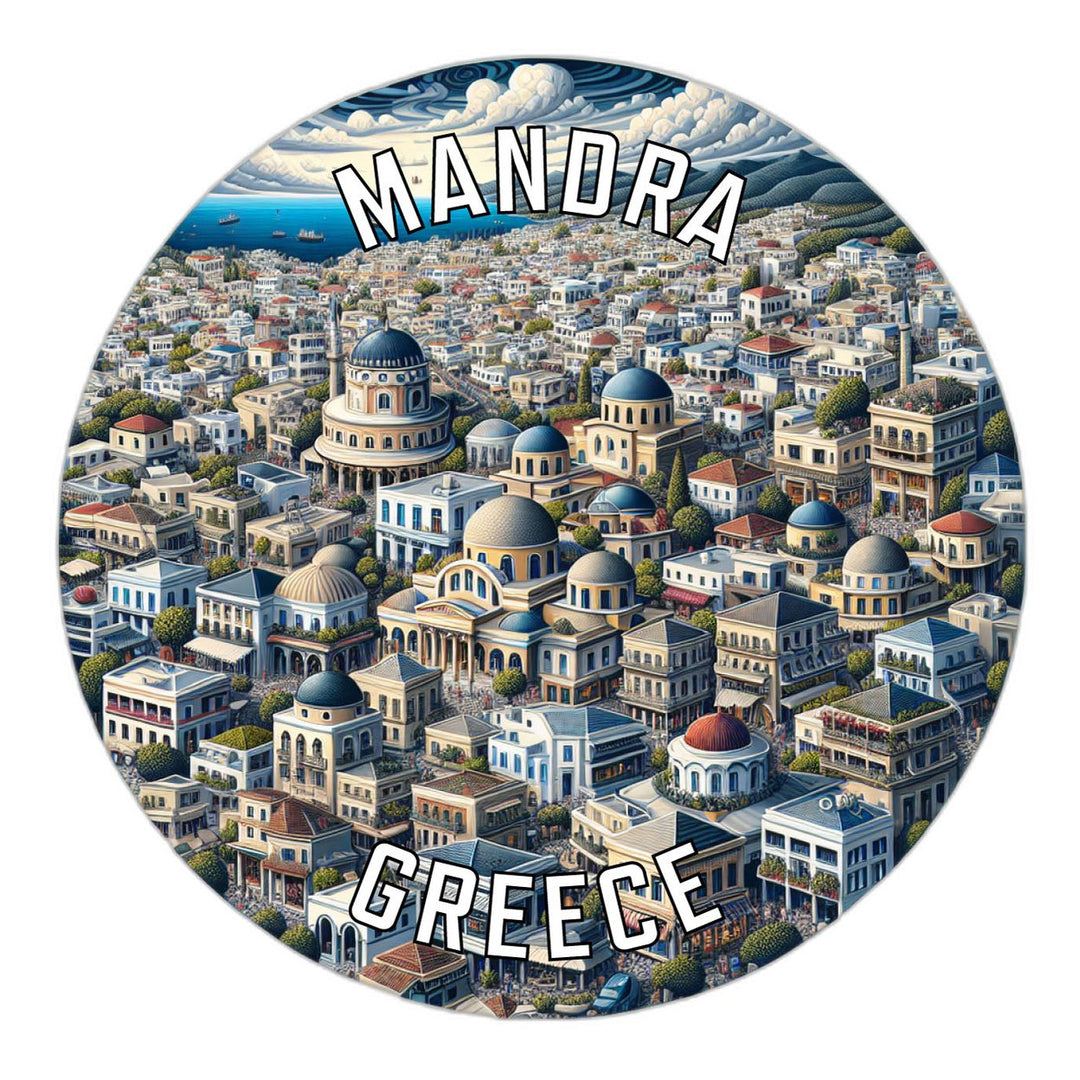 Mandra Greece Souvenir Die Cut Flat Magnet Image 1