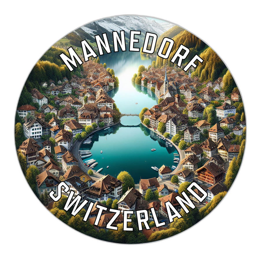 Mannedorf Switzerland Souvenir Die Cut Flat Magnet Image 1