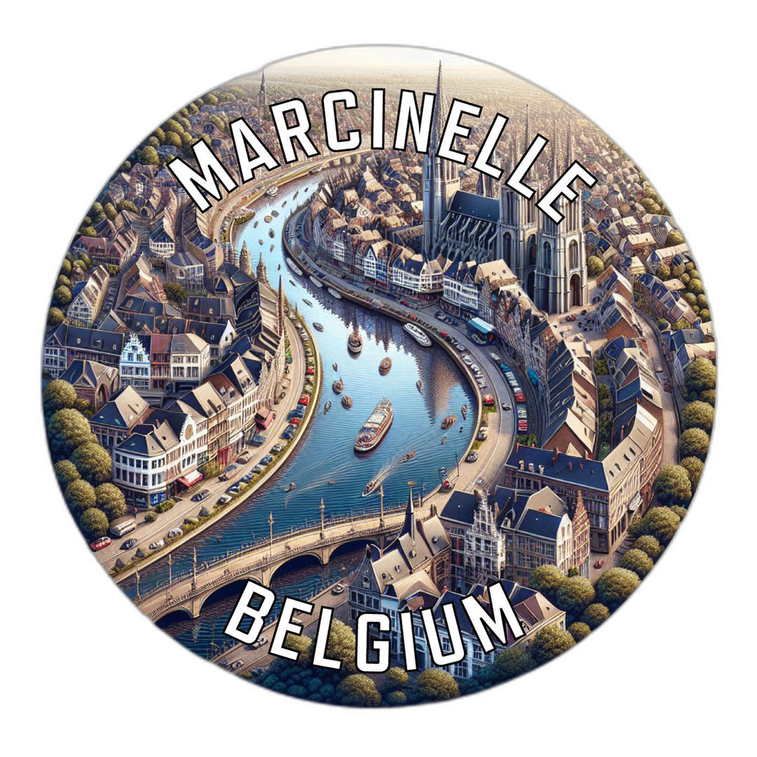 Marcinelle Belgium Souvenir Die Cut Flat Magnet Image 1