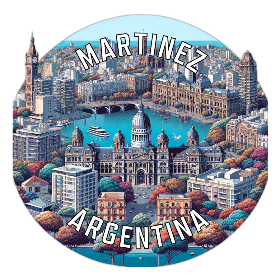 Martinez Argentina Souvenir Die Cut Flat Magnet Image 1