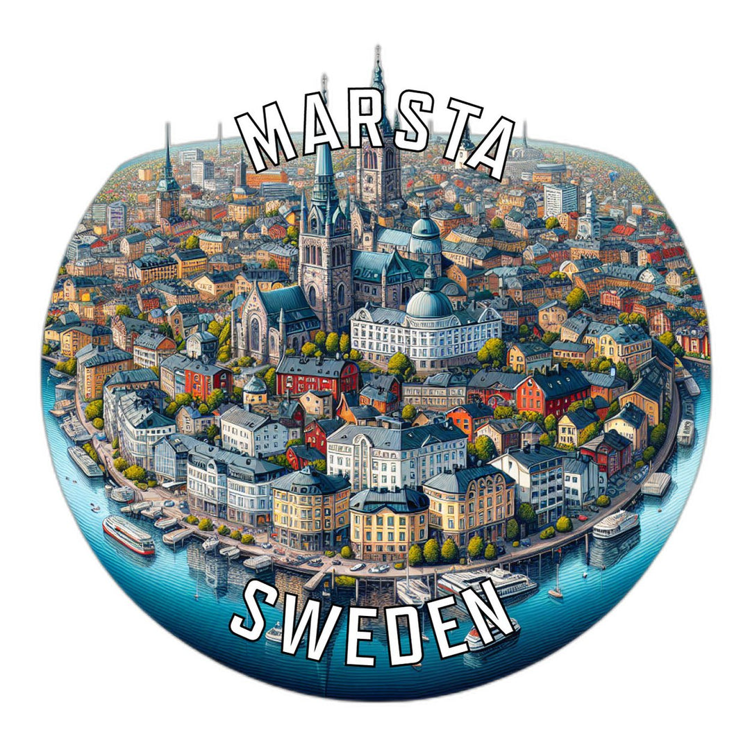 Marsta Sweden Souvenir Die Cut Flat Magnet Image 1