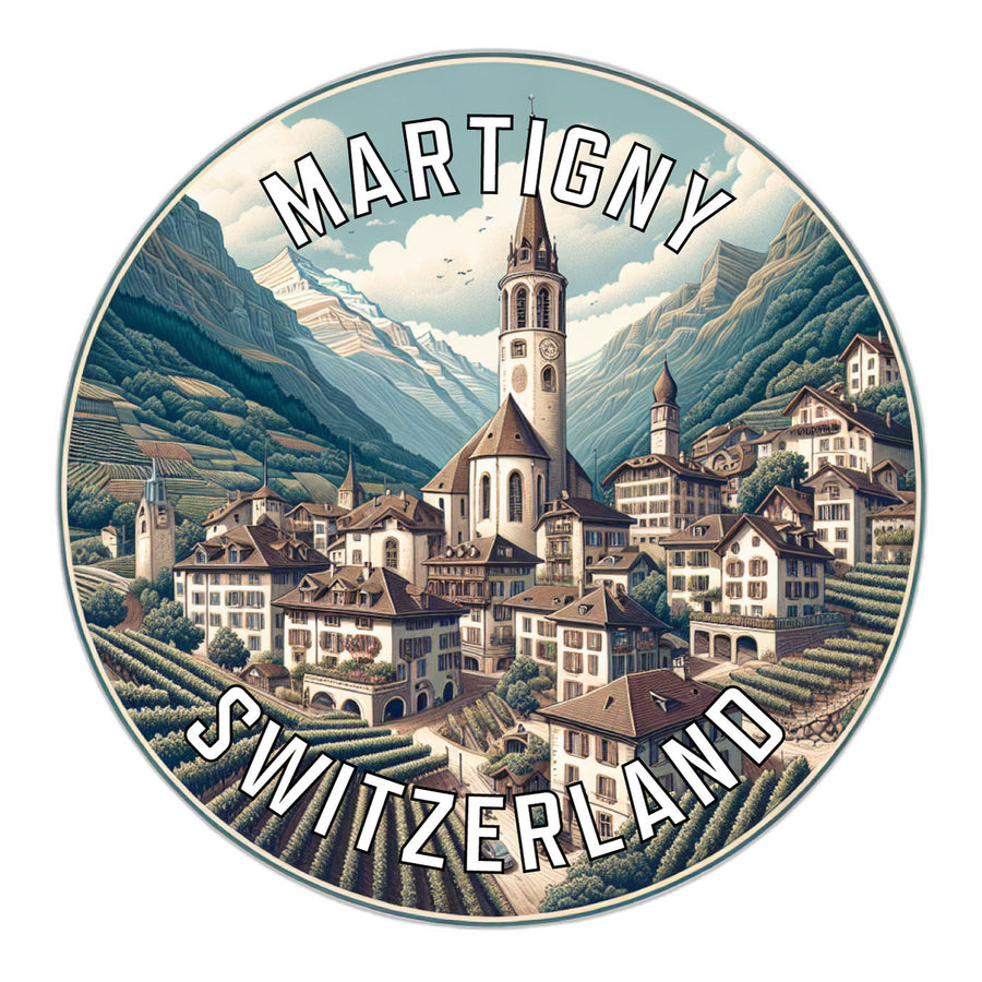 Martigny Switzerland Souvenir Die Cut Flat Magnet Image 1