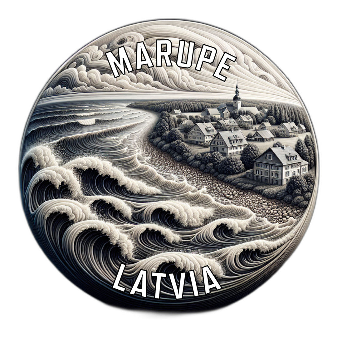 Marupe Latvia Souvenir Die Cut Flat Magnet Image 1